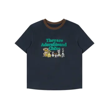 FAIRFAFO T Shirts Women's Navy Blue