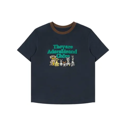 FAIRFAFO T Shirts Women's Navy Blue