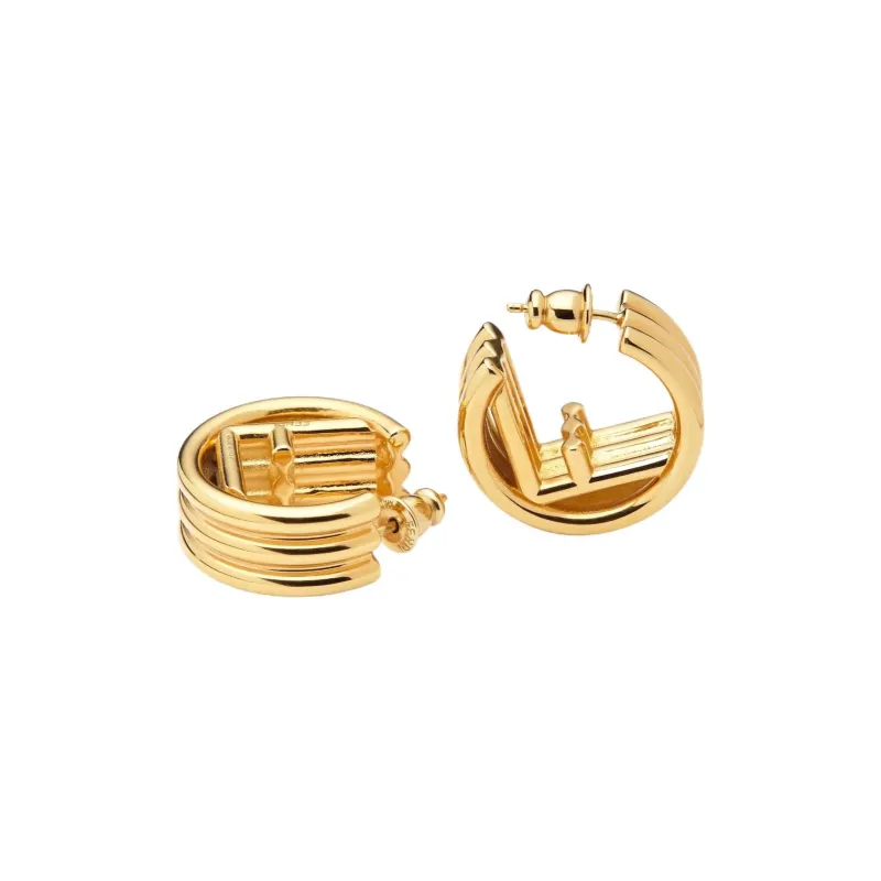FENDI Bronze Earrings Women's Gold-1