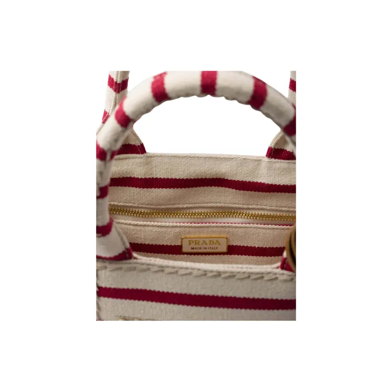 PRADA Cotton Handbag Mini Women's Pomegranate Yellow & Red-3