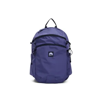 MYEDITION Fabric Backpack Large Size Unisex Black/Greige/Long Flower Basket Purple