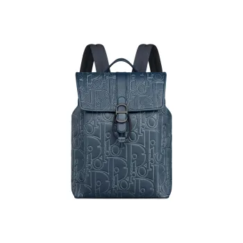DIOR Grained Calfskin Backpack Men's Blue