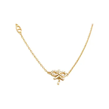 DIOR Gold Plated Necklaces Women's Gold