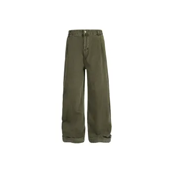 Columtomy Casual Pants Unisex Army Green