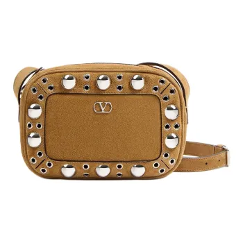 Valentino Suede Crossbody Bag, Shoulder Bag Men's Brown