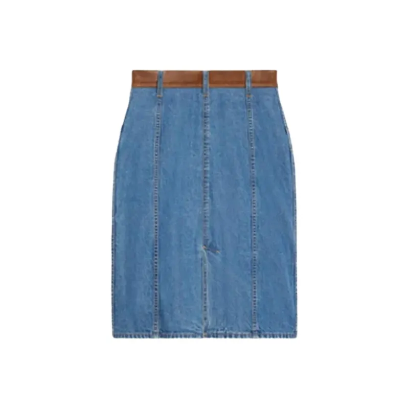 CELINE FW21 Denim Short Skirts Women's Blue-1