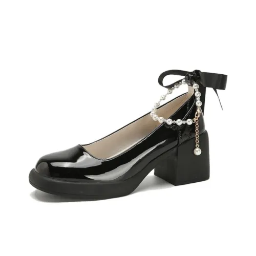 City Camel Block Heel High Heels Women's
