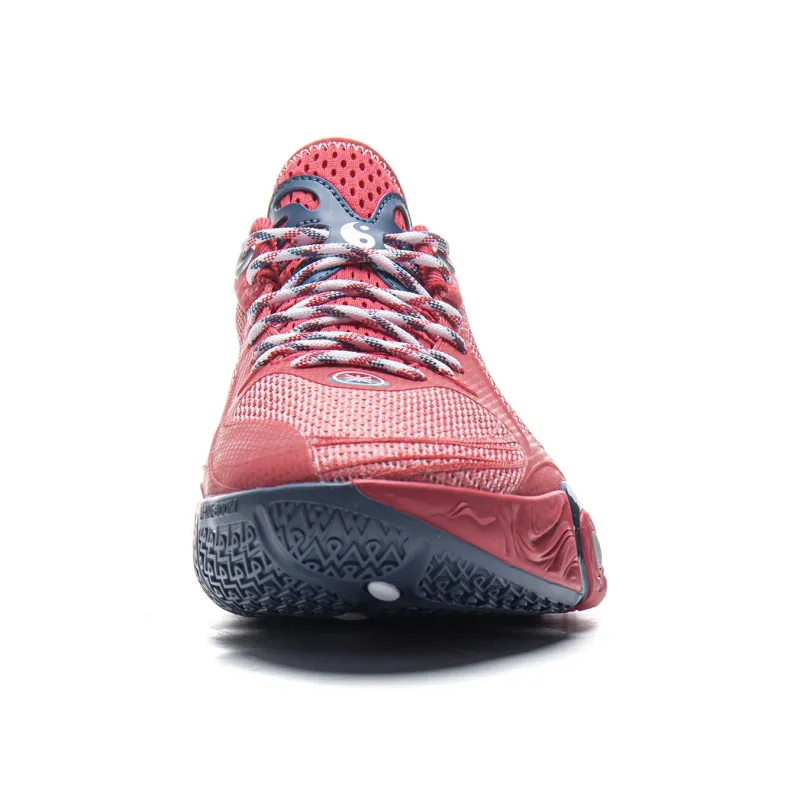 LiNing Cushioning, Slip Resistant, Abrasion Resistant, Rebound Grip Low Top Basketball Shoes Men's Intense Berry Red-4
