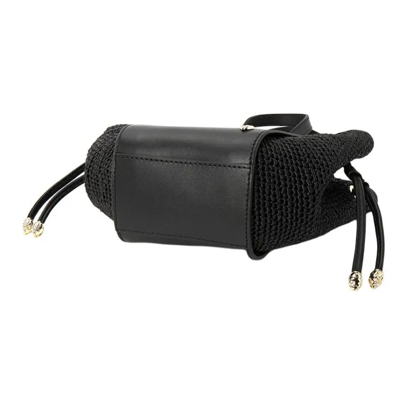 HELEN KAMINSKI Raffia With Cow Leather One Shoulder Handbag Regular Women's Black-3