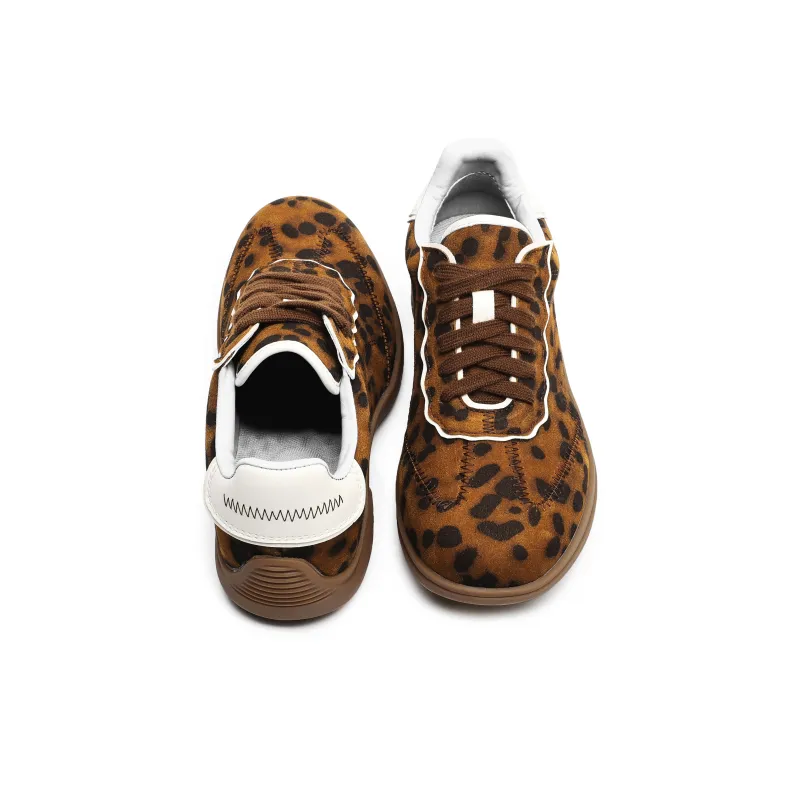 Hong Kong Meng Anti Slip And Wear Resistant Height Increasing Low Top Casual Shoes Unisex Leopard Print-4