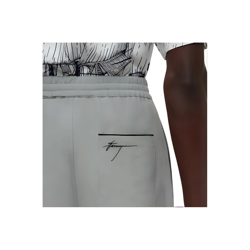 Ferragamo Logo embroidered Straight leg Shorts-4