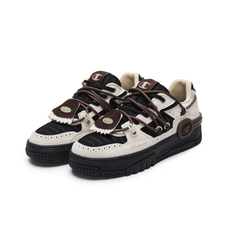 Champion Headphone Shoes Wear resistant And Lightweight Low Top Skateboard Shoes Men's Black/Milk White-2