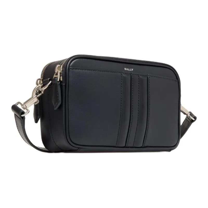 BALLY MYTHOS Recycled Leather Crossbody Bag Men's Marine Blue-0