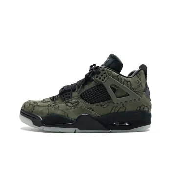 KAWS x Jordan Air Jordan 4 Anti Slip Wear Resistant Low Top Vintage Basketball Shoes Unisex Green
