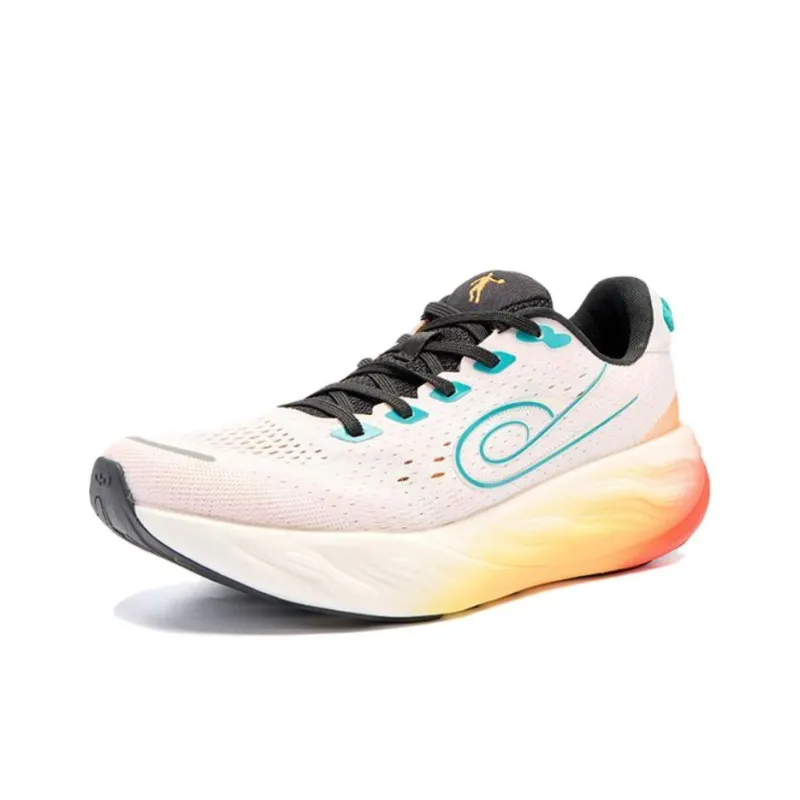 QIAODAN Chi Pro Anti Slip Wear Resistant Low Top Casual Racing Running Shoes Men's White Orange-1