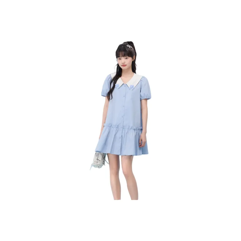 ZIHAN Short Sleeved Dress Women's-5