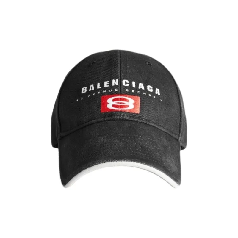 Balenciaga Cotton Baseball Caps Unisex Black-1