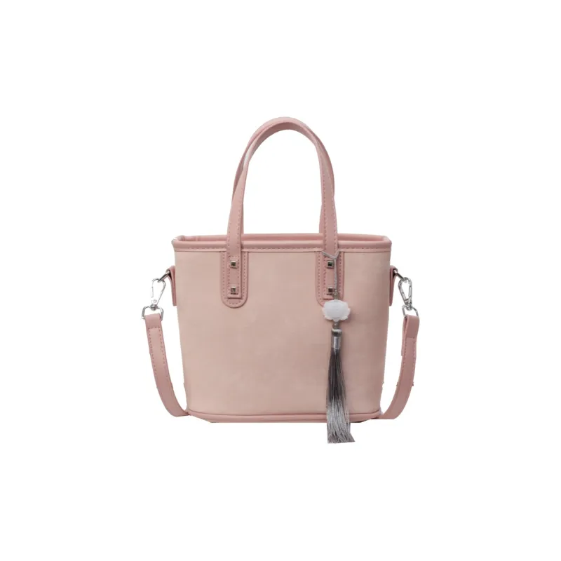 Yalu PU Handbag Regular Women's Black/Ecru/Silver/Pink-22