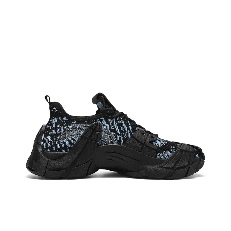 Binary Lightweight, Breathable, And Slip Resistant Low Top Chunky Sneakers Men's Black-1