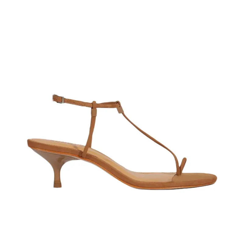 Schutz Elsha Kitten One Strap Sandals 5.5cm Women's Brown-1