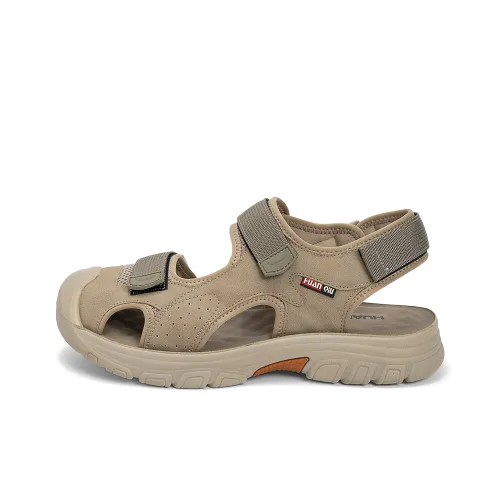 HUANQIU Beach Sandals Men's Khaki