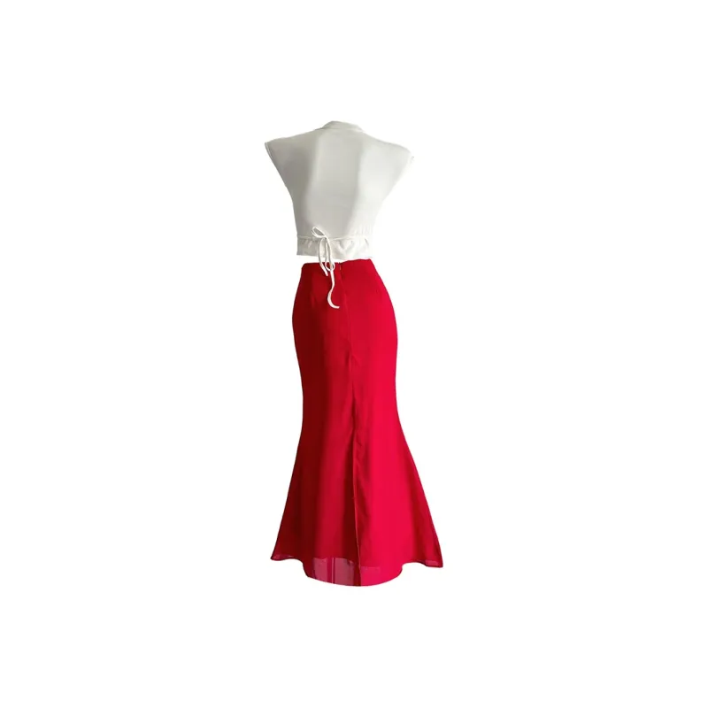 Icicofficial Two Piece Skirt Sets Women's Green Red Clothing Sets-1