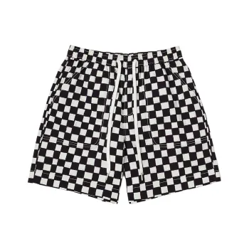 Vans x RIROO Casual Shorts Women's Black White Checkerboard