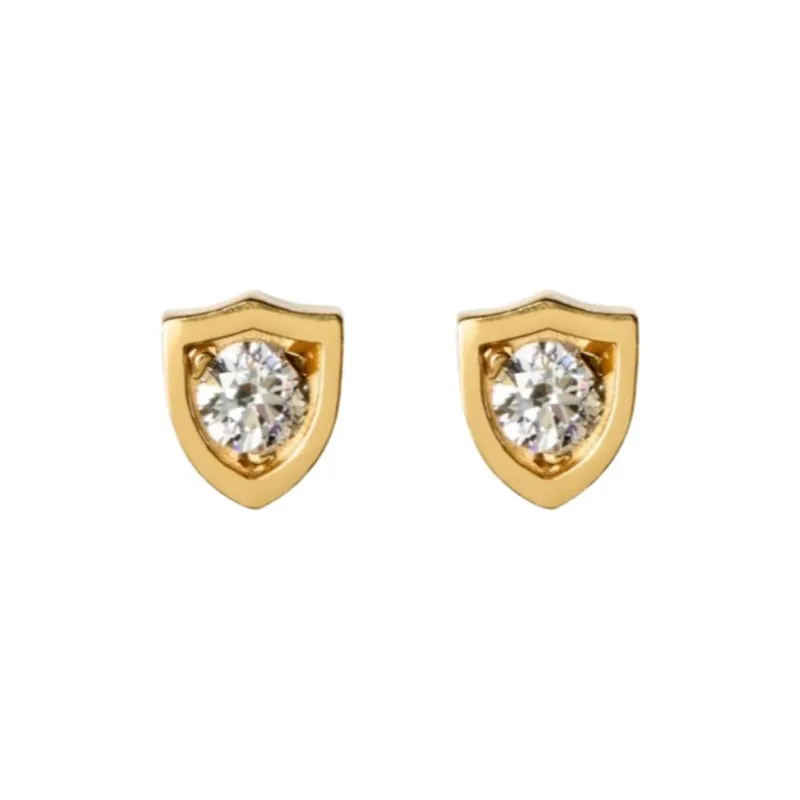 Burberry Silver Stud Earrings Women's Gold-0