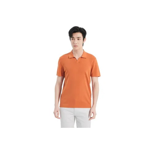 LESS IS MORE Polo Shirts Men Warm Orange