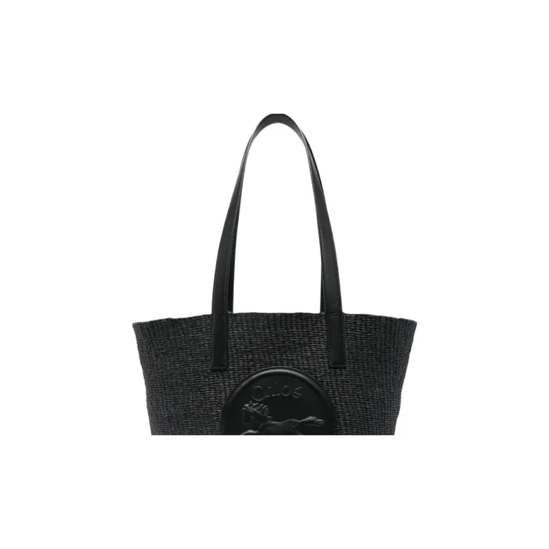 Chloe Paper With Cow Leather Tote Bag, Shopping Bag, Shoulder Bag Women's Black-2