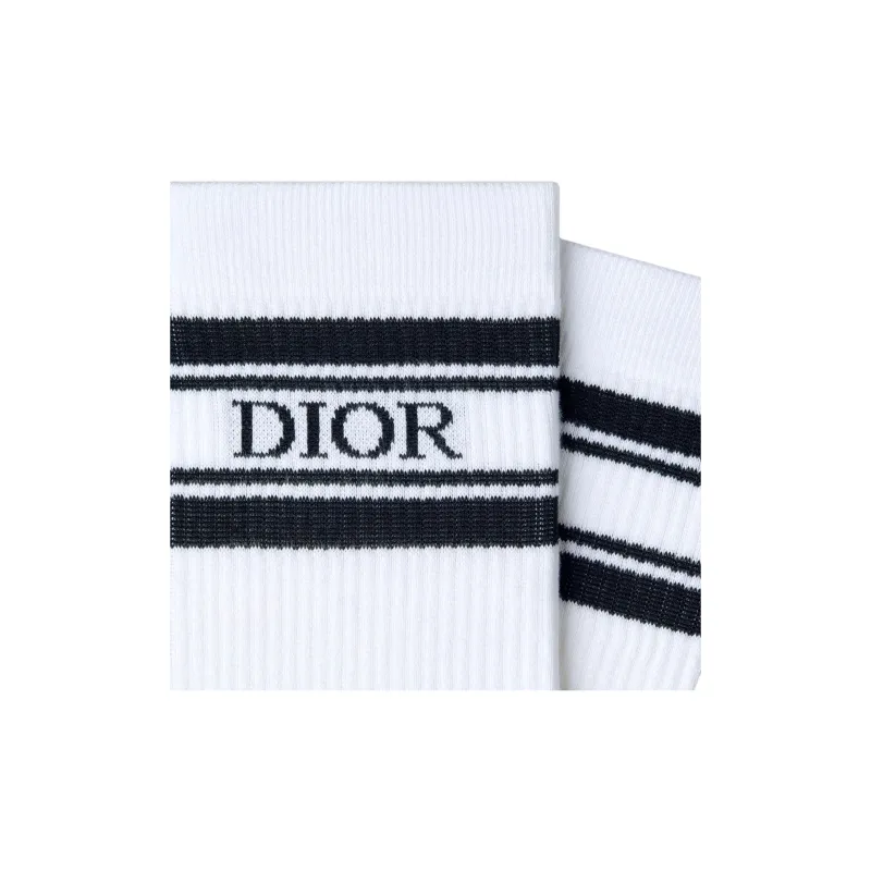 DIOR FW25 Mid Calf Socks Men's 1 Pack White-1