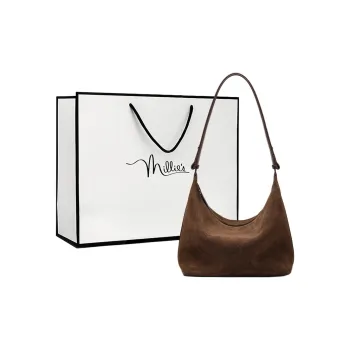 MILLIE'S Cow Leather With Synthetic Leather Shoulder Bag Women's Coffee