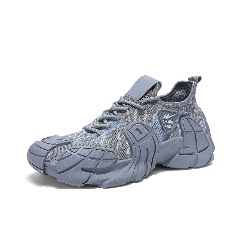Binary Lightweight, Breathable, And Slip Resistant Low Top Chunky Sneakers Men's Gray-5