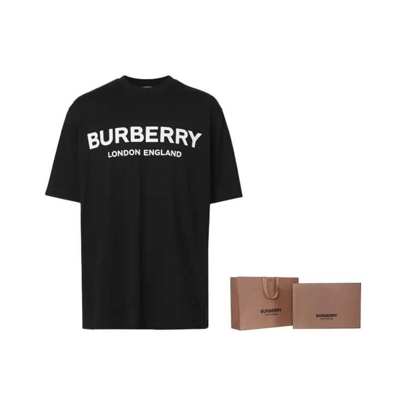 Burberry Men Logo Print T-shirt Black-10