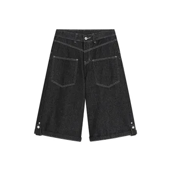 ROOMBOSE Denim Shorts Unisex Original Denim Black