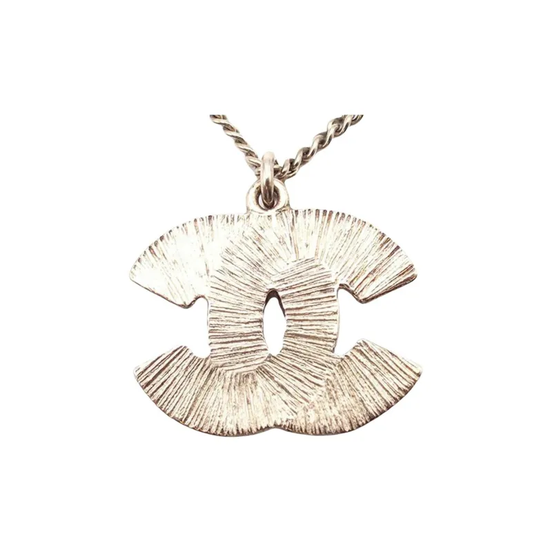 CHANEL 2008 White Enamel Cc Pendant Necklace Costume Necklace-1