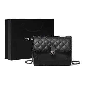 C°BANNER Cow Leather Chain Bag, Shoulder Bag, Crossbody Bag Small Size Women's Black