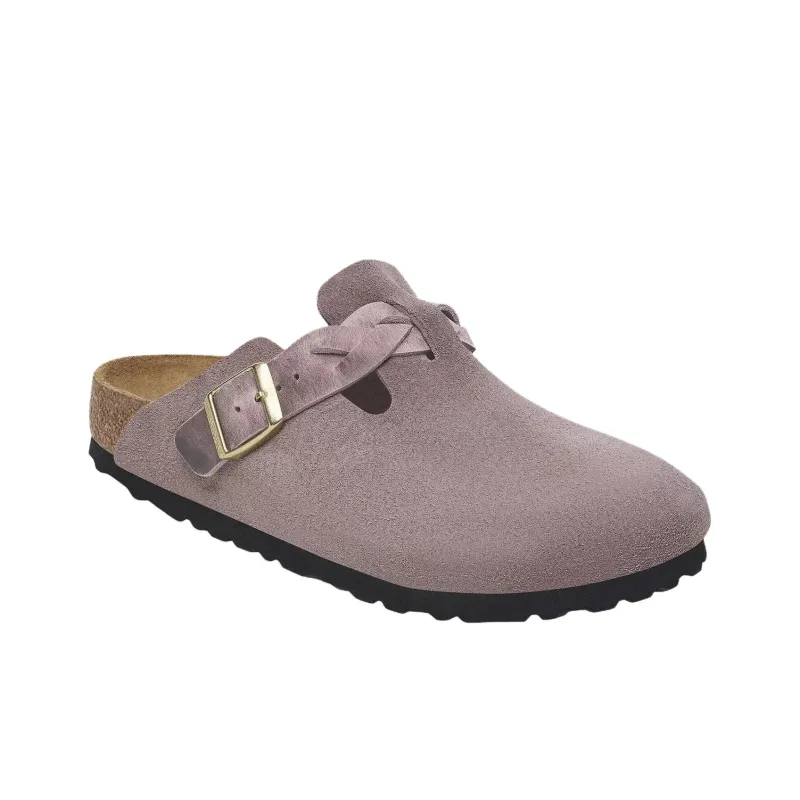 Birkenstock Boston Braided EVA Abrasion Resistant Closed Toe Slippers Women's Purple Regular Loose Fit-1