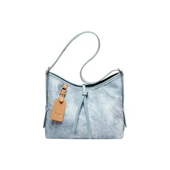 15 MINS Synthetic Leather Handbag, Shoulder Bag Women's Denim Blue
