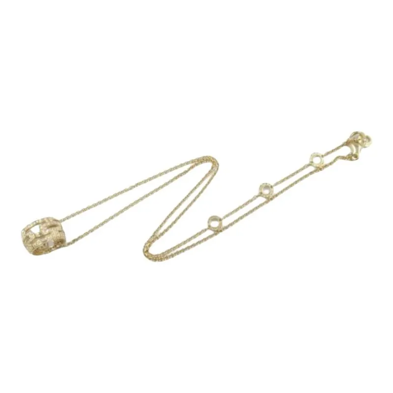 BVLGARI 2010s 18K Yellow Gold Parentesi Diamond Necklace-1