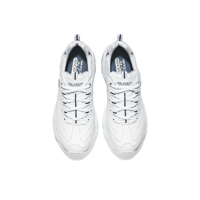 Skechers D'LITES 1.0 Breathable Anti Slip And Wear Resistant Low Top Chunky Sneakers Men's White-2