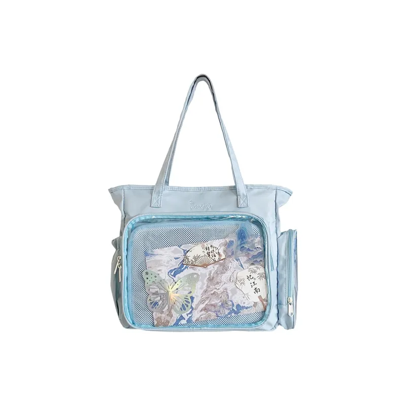 Travel Nylon Fabric One Shoulder Crossbody Backpack Handbag Women's Multicolor-7