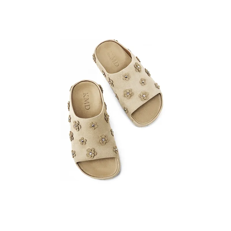 KMD Rubber Sole Metal Quiet Slide Slippers Women's-7