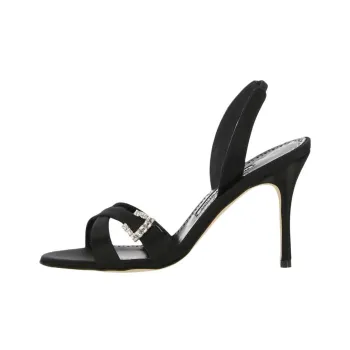 MANOLO BLAHNIK One Strap Sandals Women's Black