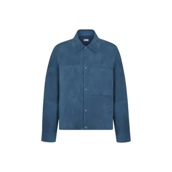 DIOR FW25 Leather Jacket Men's Blue
