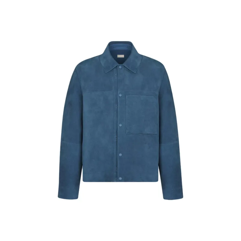 DIOR FW25 Leather Jacket Men's Blue-0