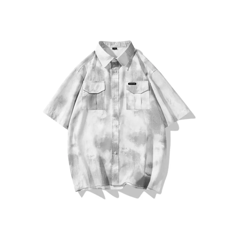 SNOW FLYING Shirts Men White Gray-0