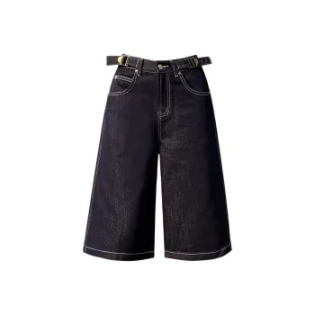 Rose Denim Shorts Women's Dark Blue