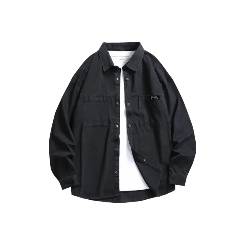SNOW FLYING Shirts Unisex Pure Black-0