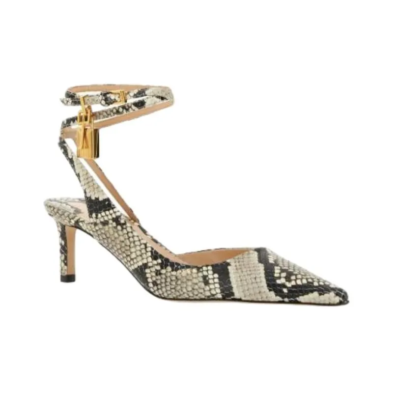 TF Python Slim Heel High Heels Women's Umber-2